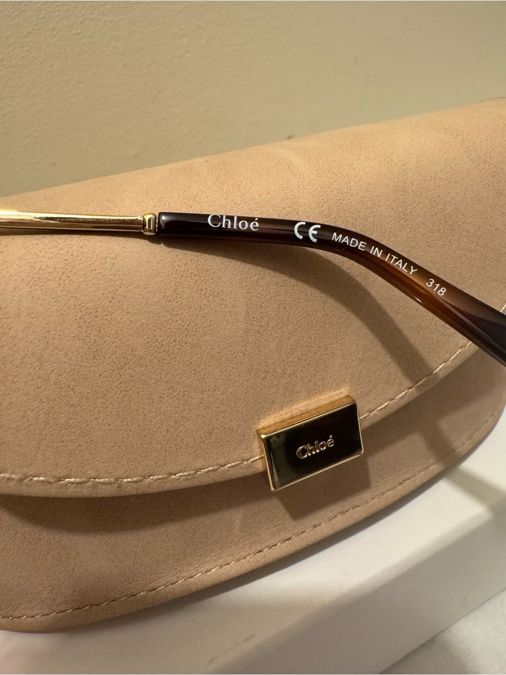 AUTHENTIC Chloé Carlina Oversized Gold Sunglasses CE126S Made in Italy - Picture 4 of 12